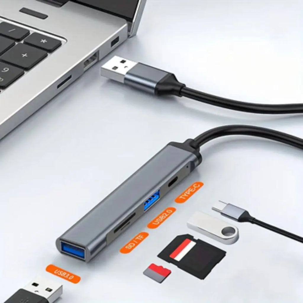 5-in-1 USB-C Card Reader & Data Hub