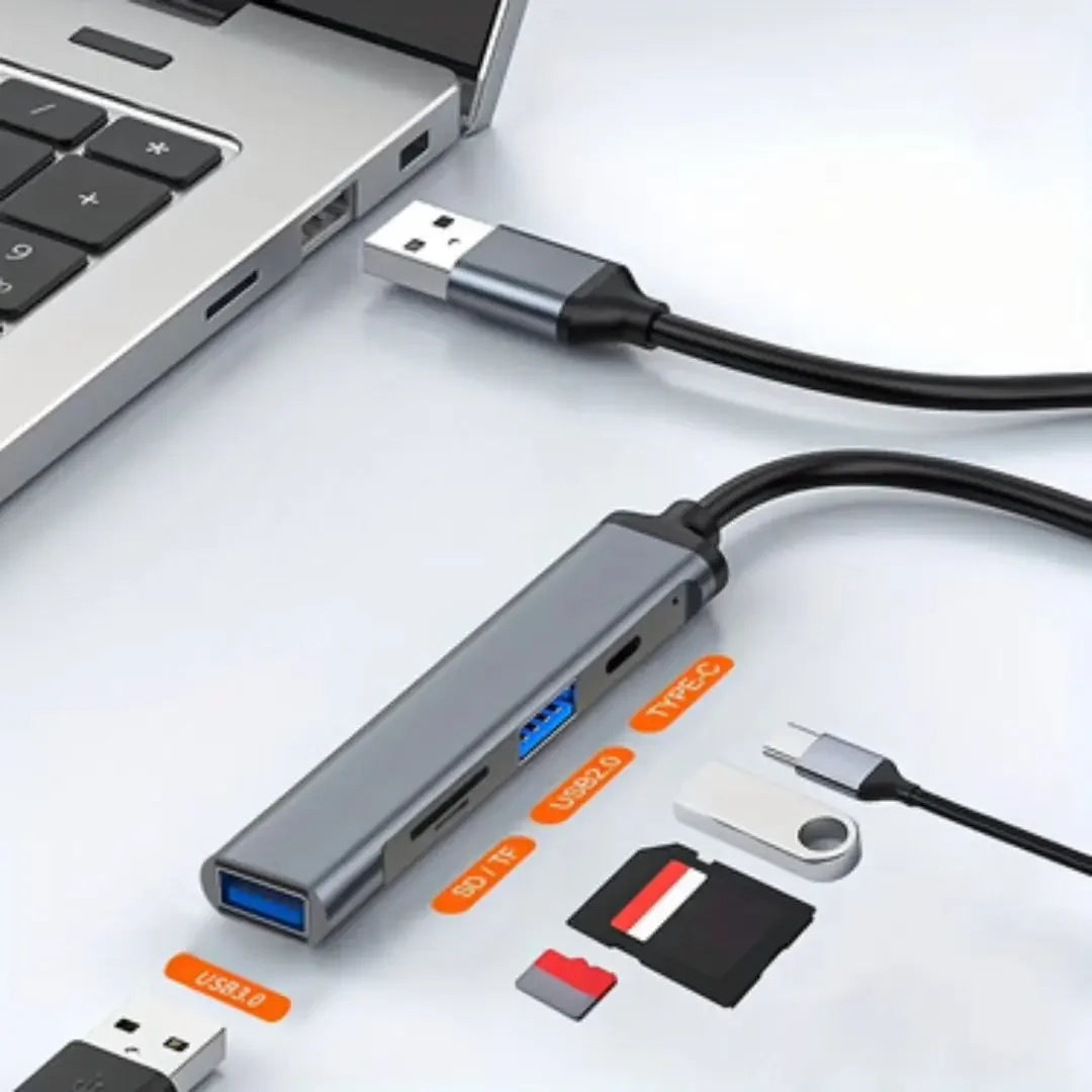 5-in-1 USB-C Card Reader & Data Hub