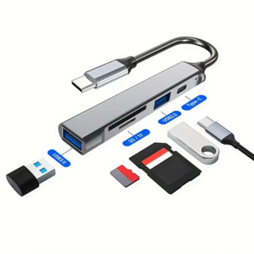 5-in-1 USB-C Card Reader & Data Hub